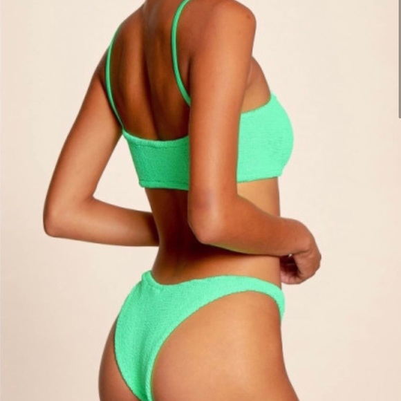 NWT hunza g Gigi crinkle bikini in lime one size - Picture 2 of 6